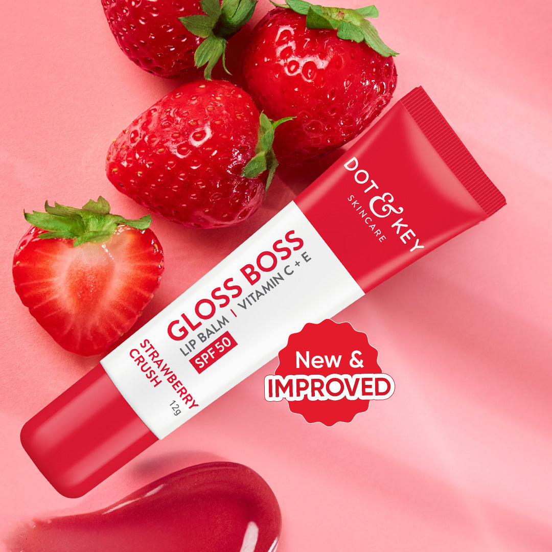 

Vitamin C + E Brightening Lip Balm with SPF 50+, Strawberry crush high tinted