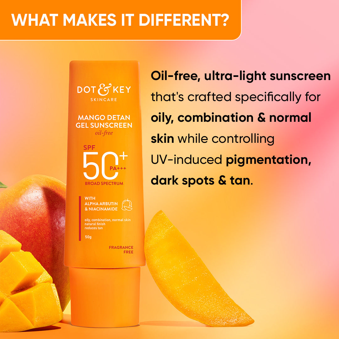 Mango + Detan Gel Sunscreen (Oil Free), SPF 50+ PA+++