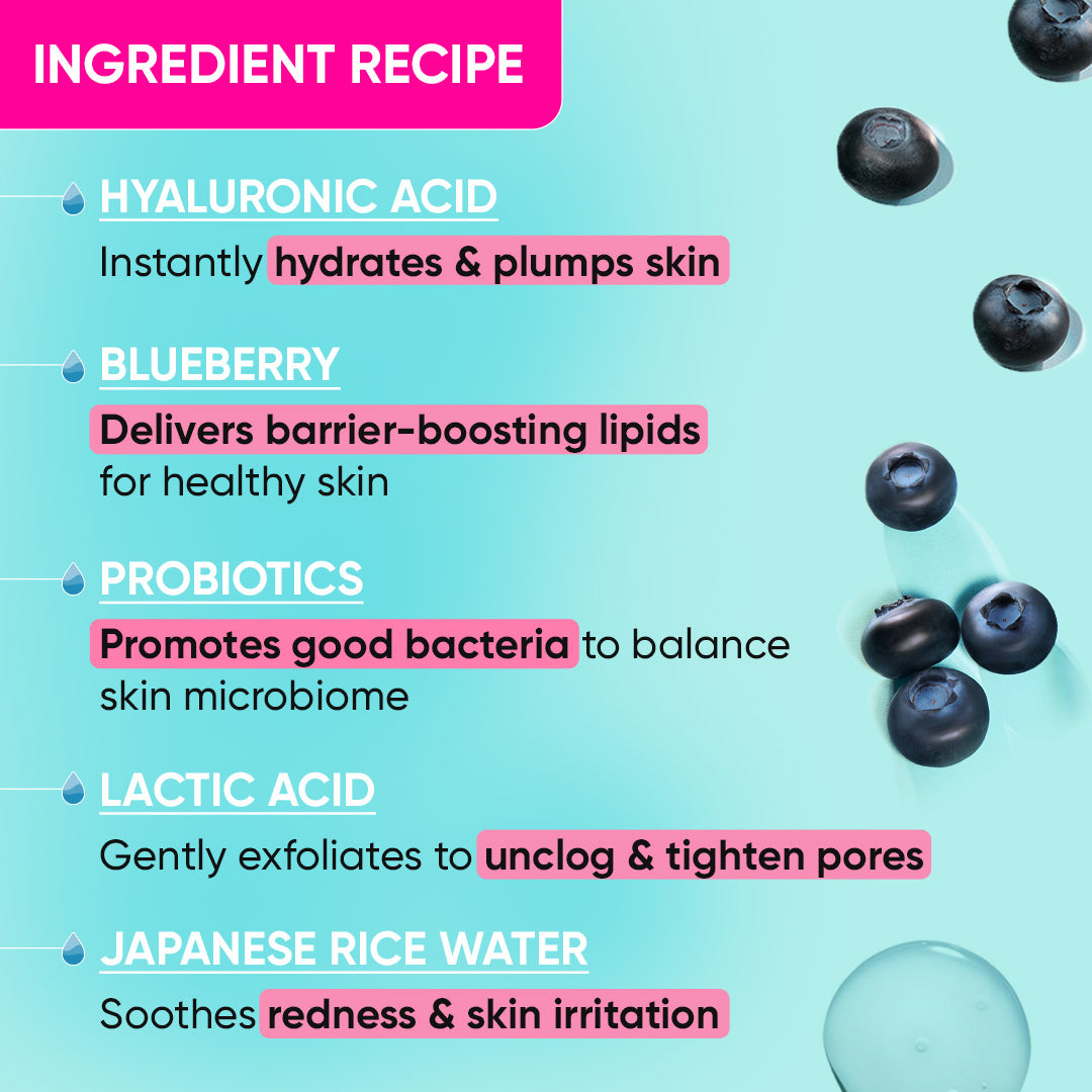 Blueberry Hydrate Barrier Repair Toner with Ceramides & Rice Water