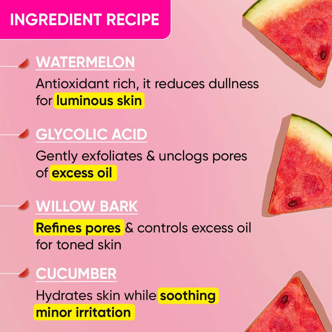 Watermelon + Glycolic Acid Toner for Pore Tightening