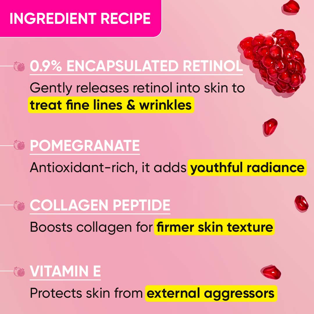 Pomegranate + 0.9% Retinol Serum for Fine Lines & Wrinkles