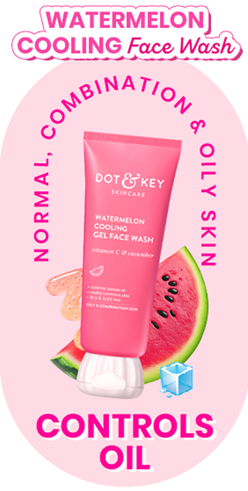 Watermelon + Vitamin C Gel Face Wash for Glowing Skin