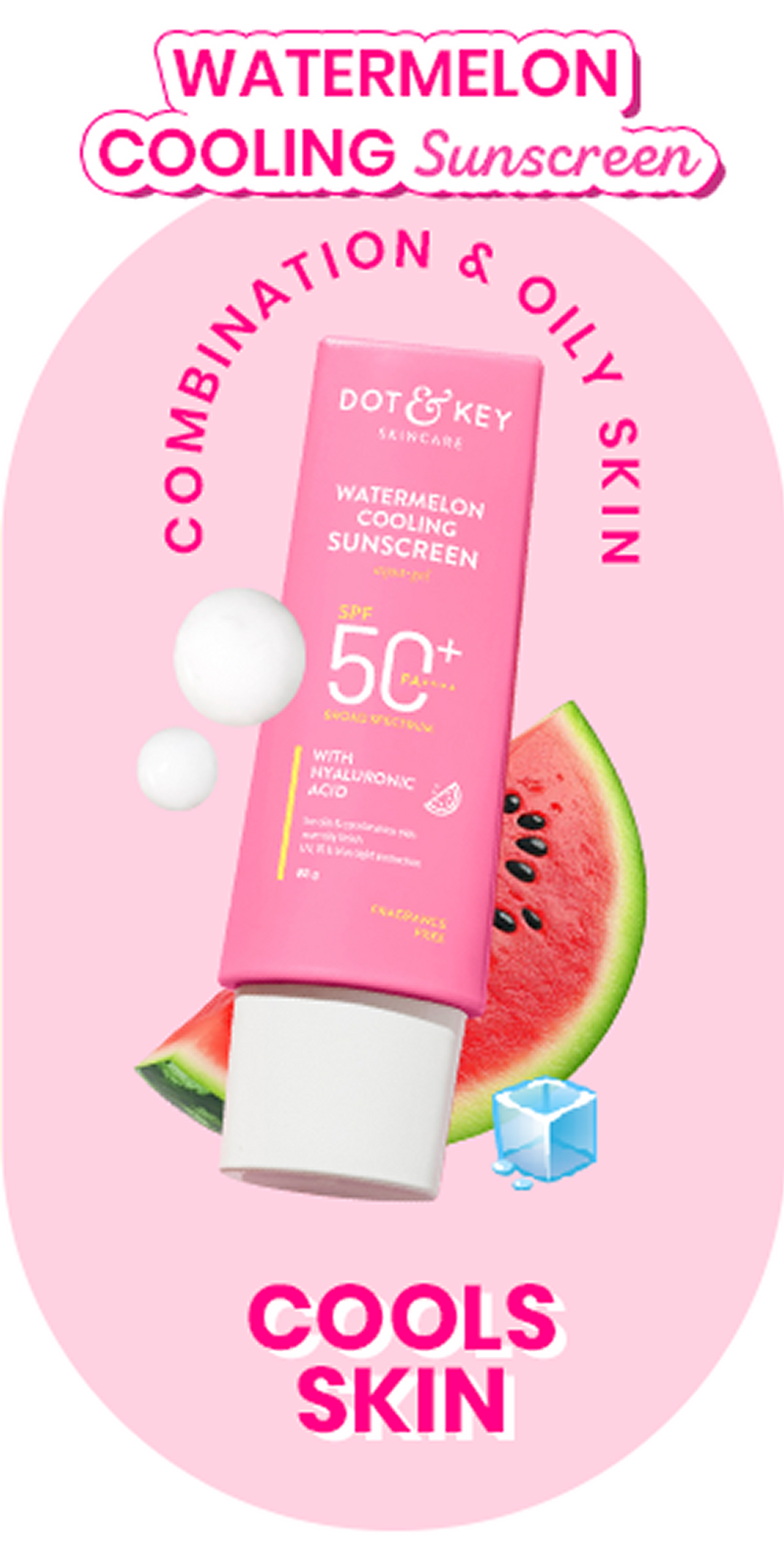 Watermelon Cooling Hyaluronic Acid Sunscreen SPF 50+ PA++++