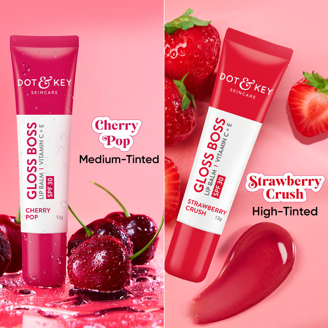 

SPF 50+ Vitamin C + E Brightening Lip Balm - Pack of 2, Strawberry crush + cherry pop