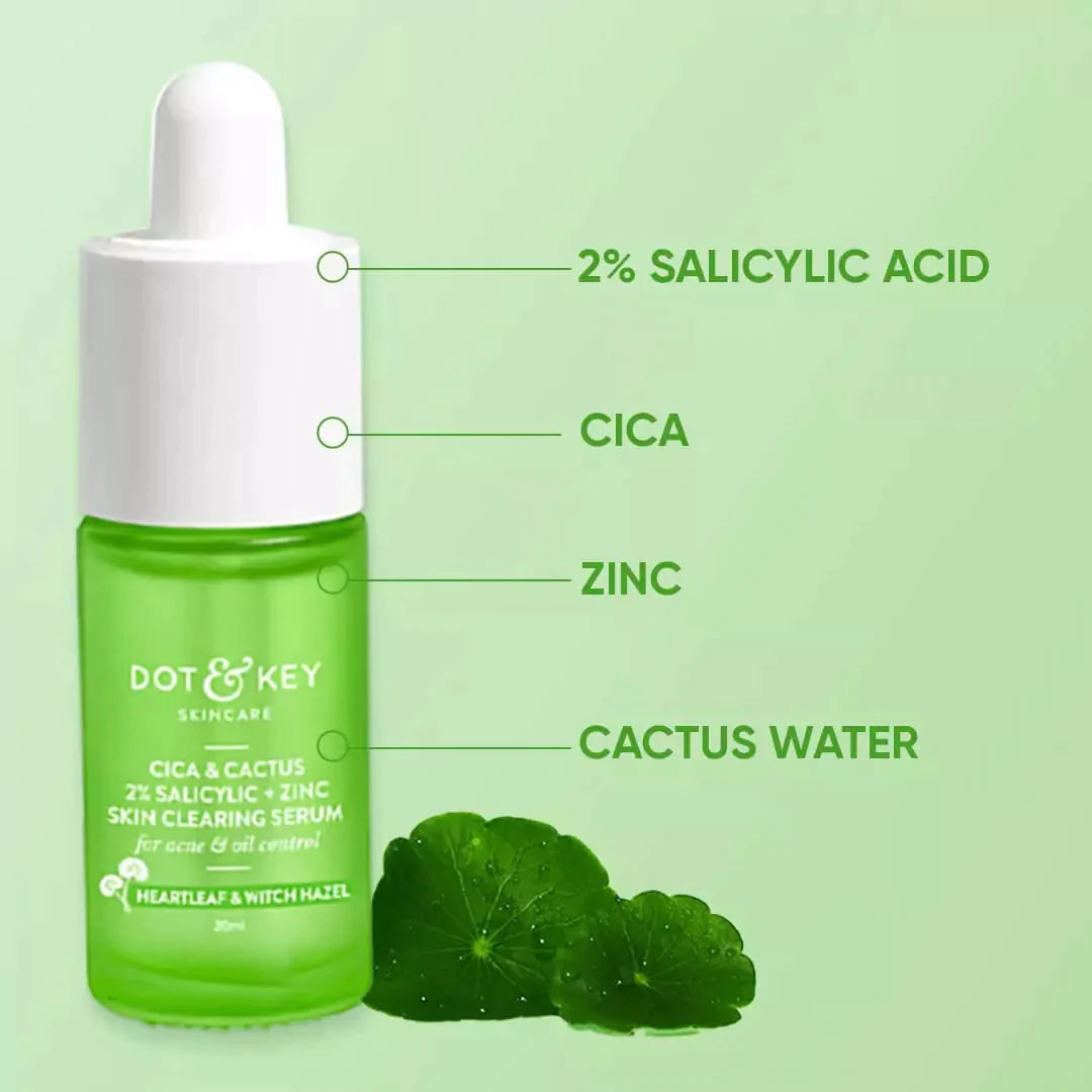 Cica 2% Salicylic Acne Control Serum With Zinc for Clear Skin: 20ml